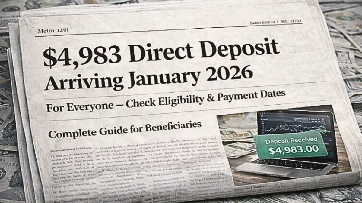 $4,983 Deposit Confirmed for January 2026! Who Qualifies and When Funds Arrive