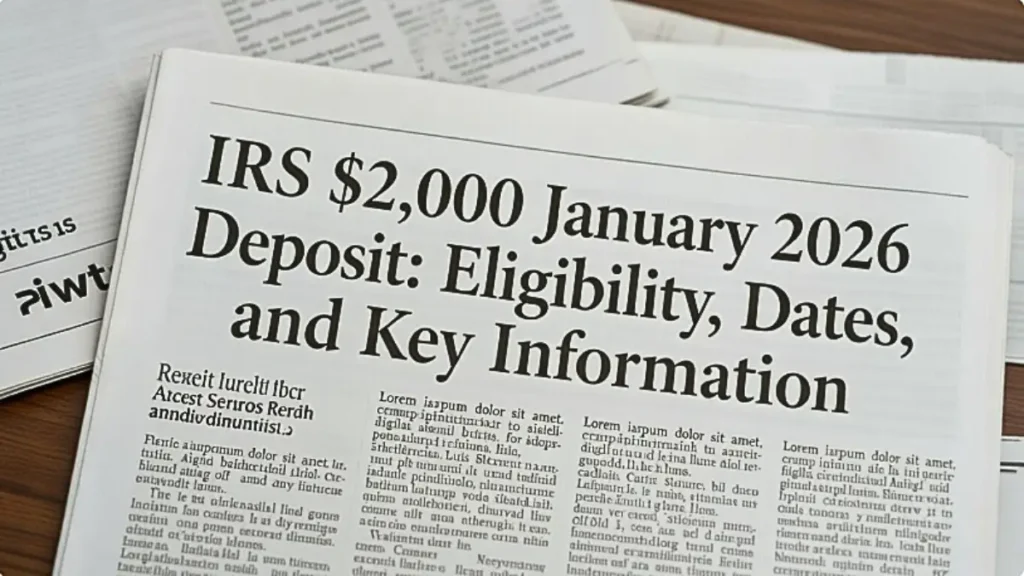 IRS $2,000 January 2026 Deposit! Check Eligibility, Dates, and Full Details