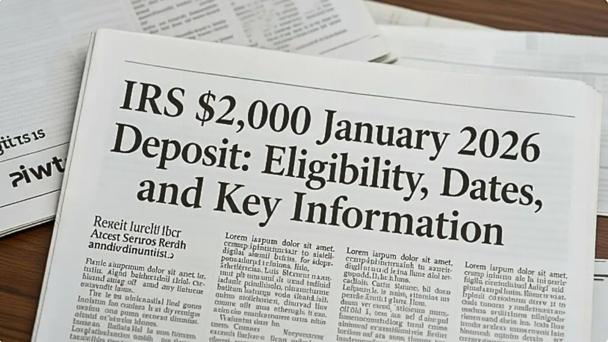 IRS $2,000 January 2026 Deposit! Check Eligibility, Dates, and Full Details